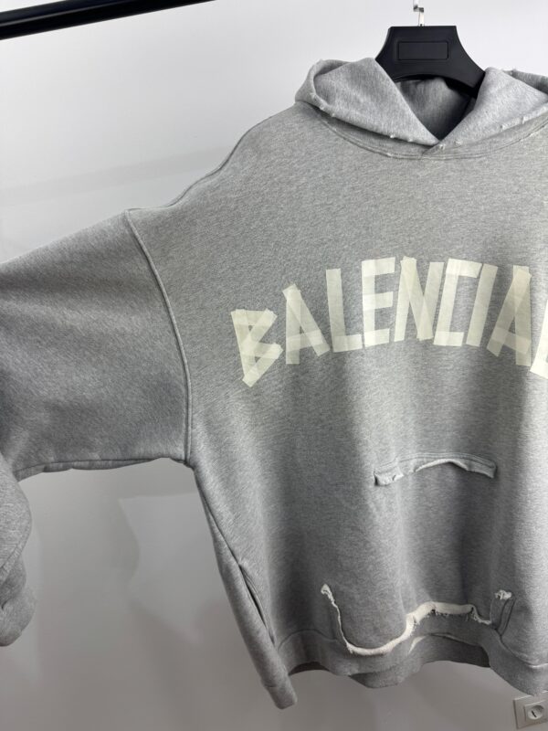 BALENCIAGA HOODIE TYPE GREY - Imagen 5