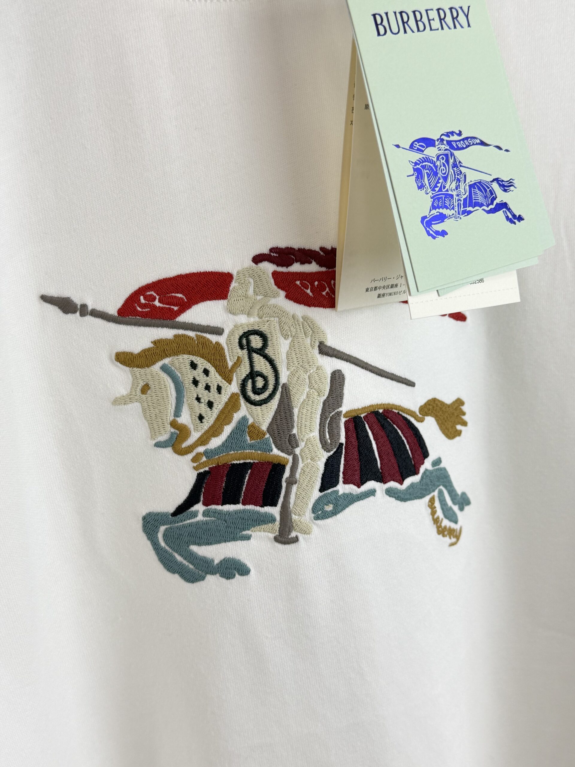 BURBERRY HORSE BROID WHITE - Imagen 3